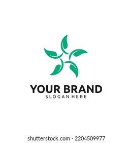 GREEN LEAF STAR LOGO DESIGN