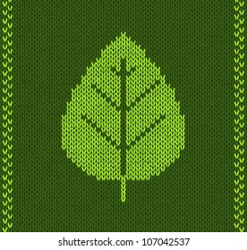 Green Leaf Style Knitted Pattern