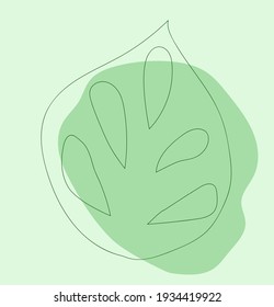 Green leaf in the style of minimalism. Logo for the company, eco, organic, nature, earth. Vector. Drawing style.