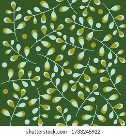 green leaf style seamless pattern