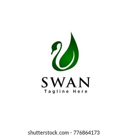 Green leaf swan logo