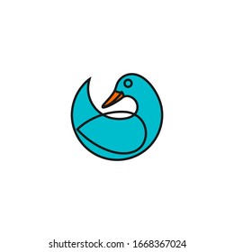 Green leaf swan logo Goose Leaf Logo Design Template Inspiration, Vector Illustration, Swan Logo