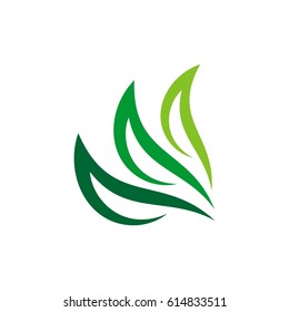 Green Leaf Swoosh Logo Template Illustration Design. Vector EPS 10.