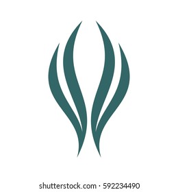 Green Leaf Swoosh Ornamental Logo Template Illustration Design. Vector EPS 10.