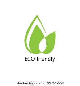Green leaf symbol, icon, logo. 