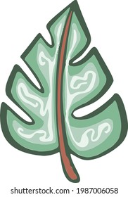 Green leaf symbol icon. Vector,