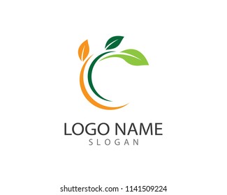 Green leaf symbol illustration