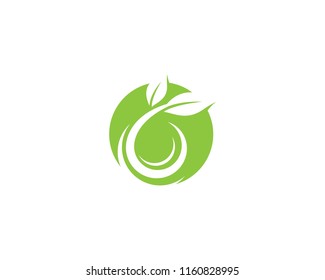 Green leaf symbol illustration