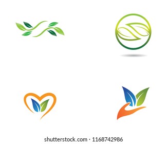 Green leaf symbol illustration