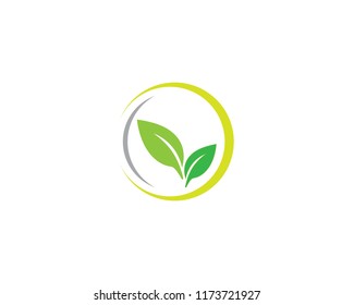 Green leaf symbol illustration