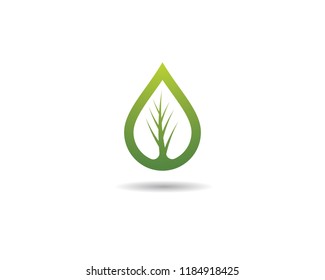 Green leaf symbol illustration
