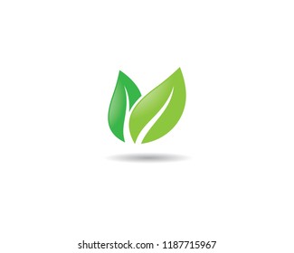 Green leaf symbol illustration
