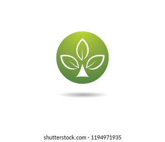 Green leaf symbol illustration