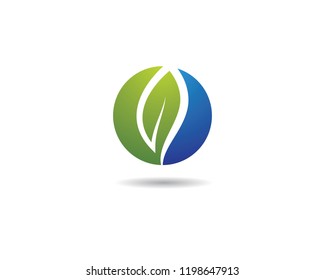 Green leaf symbol illustration