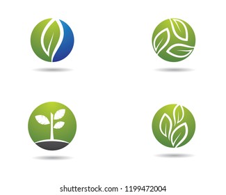 Green leaf symbol illustration