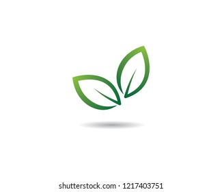 Green leaf symbol illustration