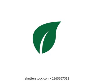 Green leaf symbol illustration