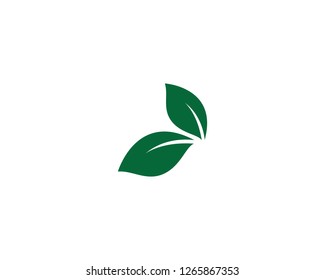 Green leaf symbol illustration