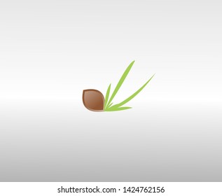green leaf symbol or logo