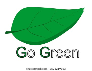 Green leaf symbol with text "Go Green"