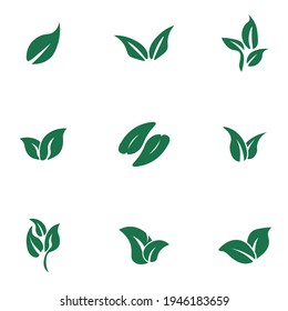 grünes Leaf-Symbol, Vektorsymbol