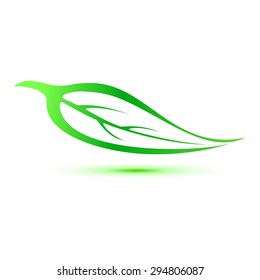green leaf symbol vector icon sign illustration