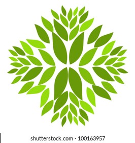 Green leaf symbol. Vector illustration