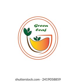 Diseño del logotipo de té de hoja verde.