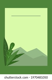 Green leaf themed background, vector illustration