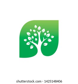 green leaf tree logo design