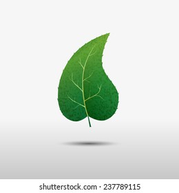 Green leaf of the tree, vector bio icon