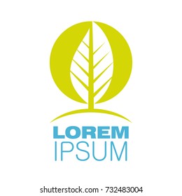 Green leaf tree vector logo nature illustration