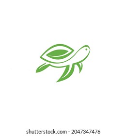 Grüne Leaf-Schildkröte-Logo-Inspiration