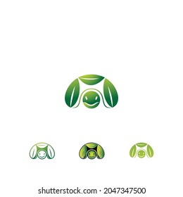 Green Leaf Turtle Logo Template