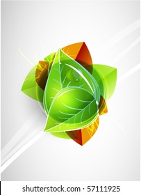 Green leaf vector background