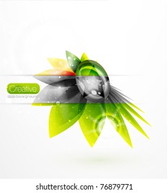 Green leaf vector background
