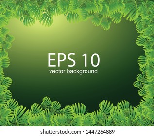 Green Leaf Vector Background Design