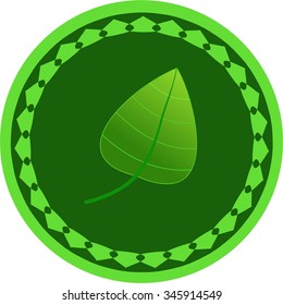 Green Leaf vector badge pattern