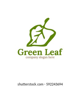 Green leaf - VECTOR. Business icon for the company. Logo and label for any use trading / products /  eco / symbol / bio. Illustration.