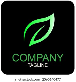 Green leaf vector, eco friendly concept logo design.