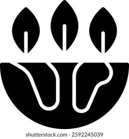 Green Leaf Vector for Eco Symbolism. Nature-friendly illustration, environmental awareness icon, sustainability emblem. Glyph icon