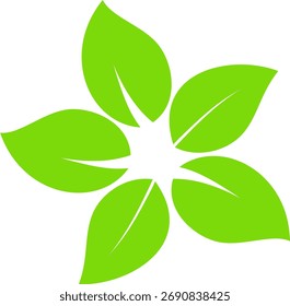 Vector de hojas verdes. Iconos de hojas planas. Ilustración vectorial de hojas. 