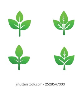green leaf vector icon art design