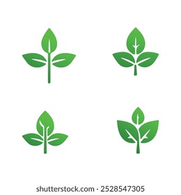 green leaf vector icon art design