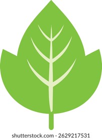 Green Leaf Vector Icon – Eco-Friendly Nature Symbol Design