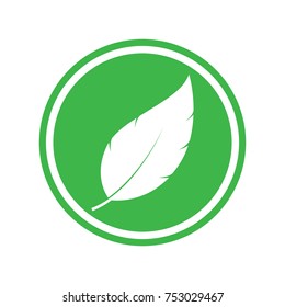 green leaf vector icon in flat design