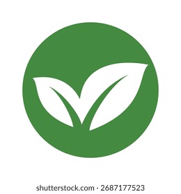 Ilustración de icono de Vector de hoja verde