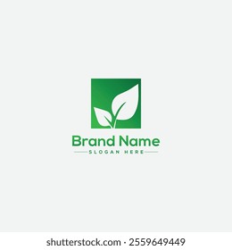 Green leaf vector icon and logo design concept
