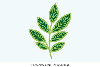Ilustración de icono de Vector de hoja verde