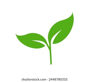 Grüne Blatt-Vektor-Symbole. Eco Leaf Logo. Einfache lineare Blätter von Bäumen und Pflanzen. Elemente für umweltfreundliche und bio-Logo, vegan. Grün verlässt die Kollektion. In: Ecology Leaf Element.